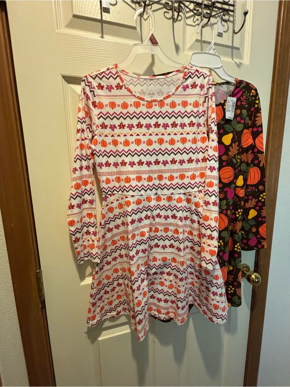 Set of 2 TCP Kids Girl Fall Harvest Pumpkin Thanksgiving Dress Lot Size XL